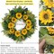 24-Inch Sunflower Wreath – Large Weatherproof Spring & Summer Wreath for Front Door, Farmhouse Rustic Indoor/Outdoor Home Decor